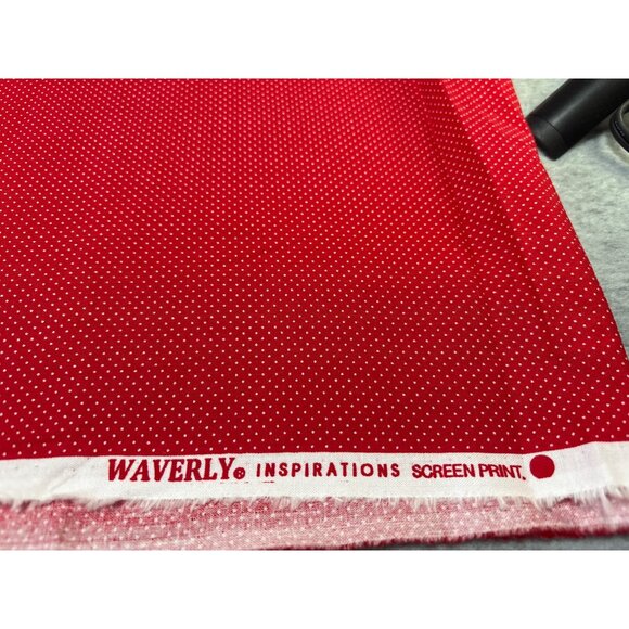 Waverly Inspirations Red & White Polka Dot Cotton Fabric 1/2 Yard x 42" Sewing Q - Picture 2 of 4